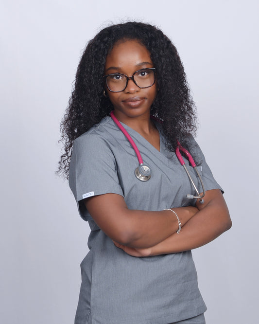 Gray ScrubsVine Flex Scrub Set