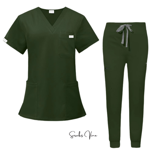 Army Green ScrubsVine Performance Scrub Set